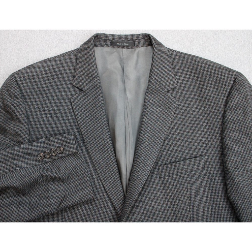 Lauren Ralph Lauren Blazer Mens Size 48R Houndstooth 100% Wool Notch Lapel